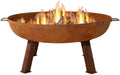 Rustic Cast Iron Fire Pit Bowl with Handles, 30-Inch Diameter H684226