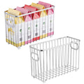 Metal Farmhouse Kitchen Pantry Food Storage Organizer Basket Bin with Wire Grid Design O275248