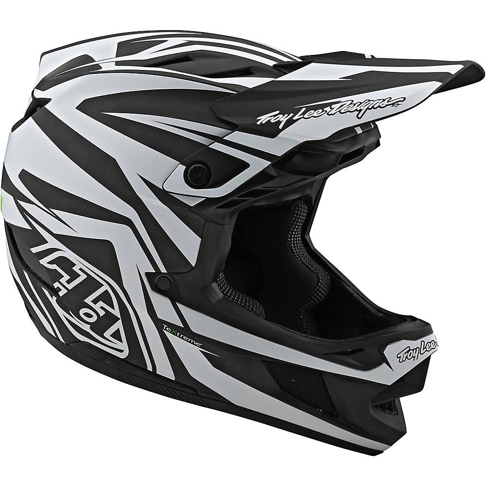 XL Black White Carbon Helmet Q444