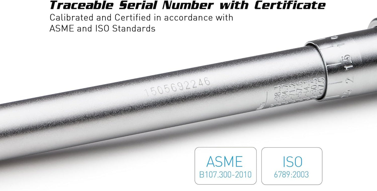 30-250 Foot Pound Industrial Torque Wrench, 1/2" Drive, Matte Chrome B82653