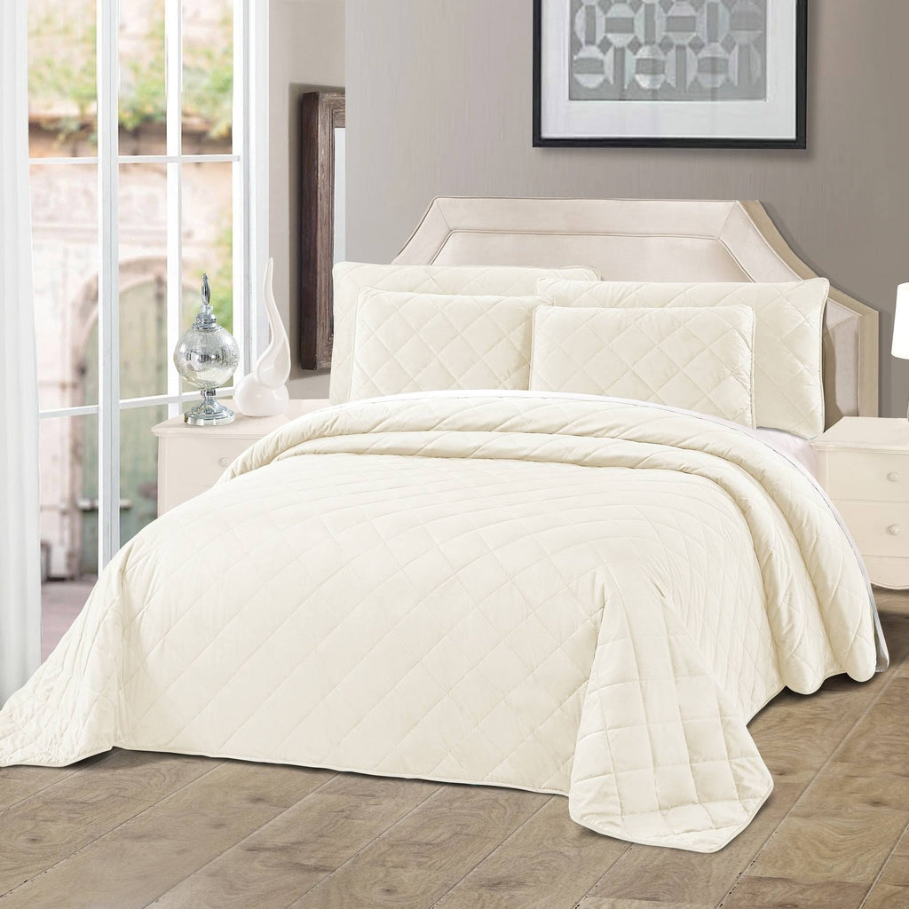Velvet Quilted 5 Piece Bed Spread Set T74262