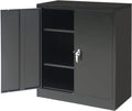 Black Steel Locking Storage Cabinet with Adjustable Shelves and Doors X15858