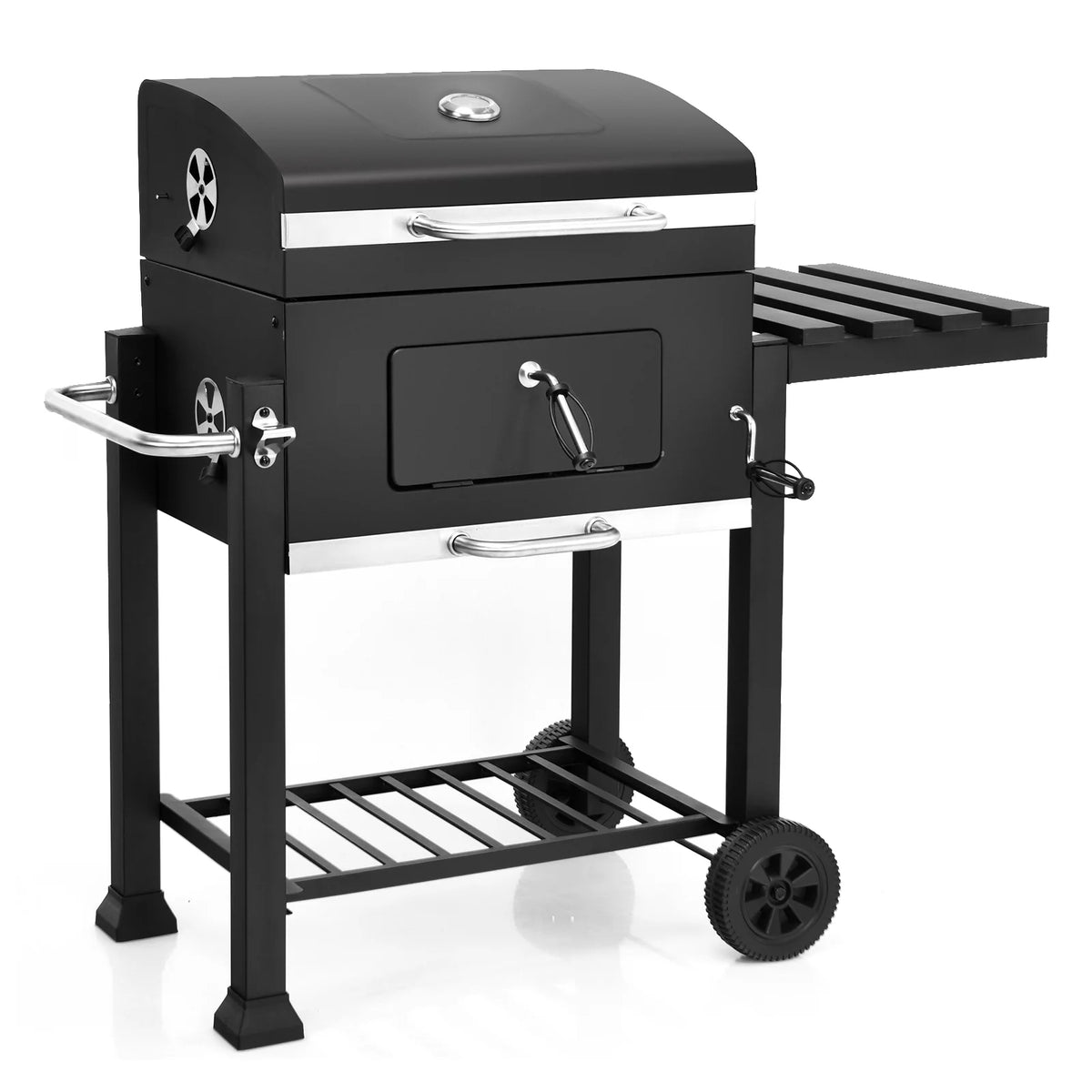 Portable Charcoal Grill with Wheels & Side Table U8534