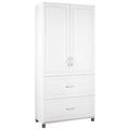 White 2-Door/2-Drawer Freestanding Storage Cabinet U7160