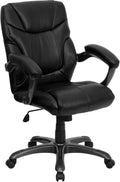 Black Leather Swivel Task Chair N456386