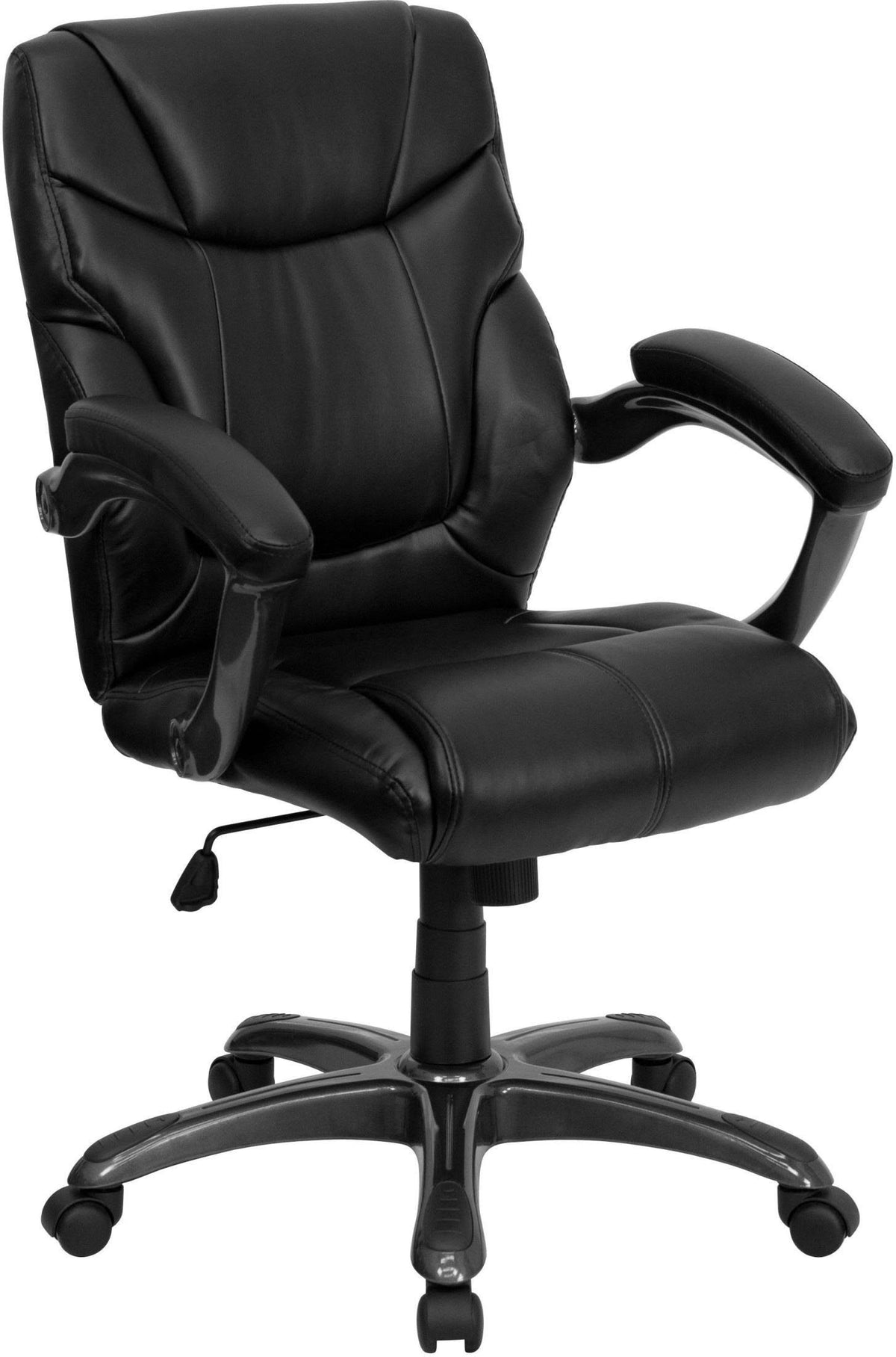 Black Leather Swivel Task Chair N456386