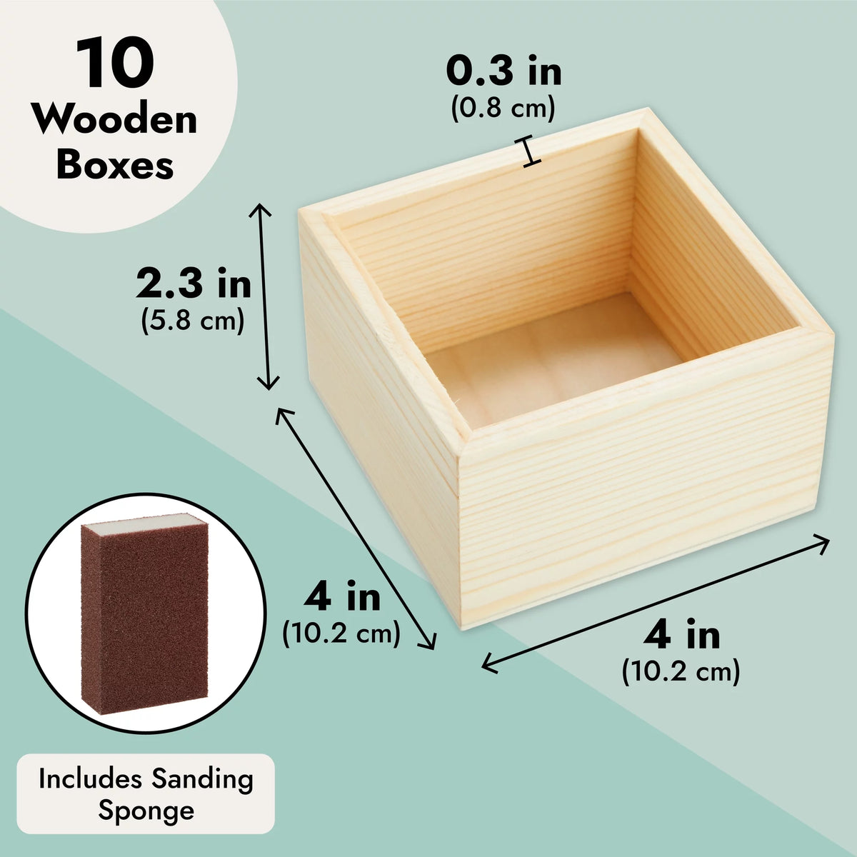 Unfinished Small Wooden Boxes with Sanding Sponge A937262