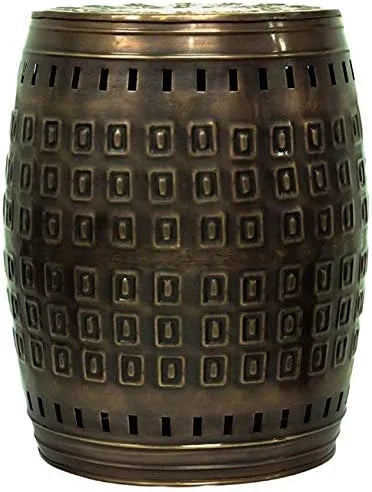 Vintage Bronze Drum End Table M8127