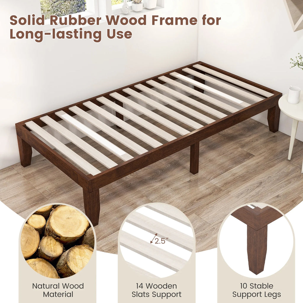 Twin Size 14'' Wooden Bed Frame R57488