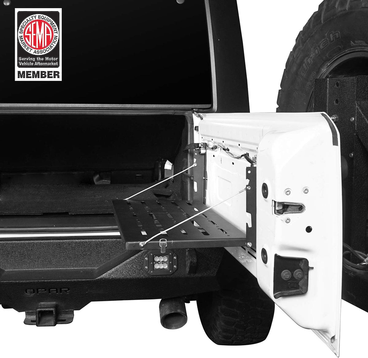 Foldable Metal Tailgate Storage Rack for Jeep Wrangler JK Pack of 2 G2624