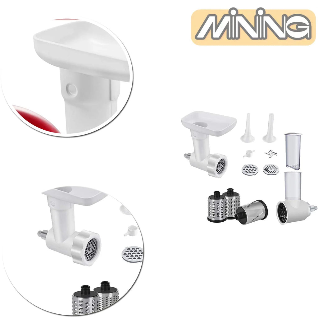 Meat Food Grinder & Slicer Attachment Pack with Sausage Filler Tube E739