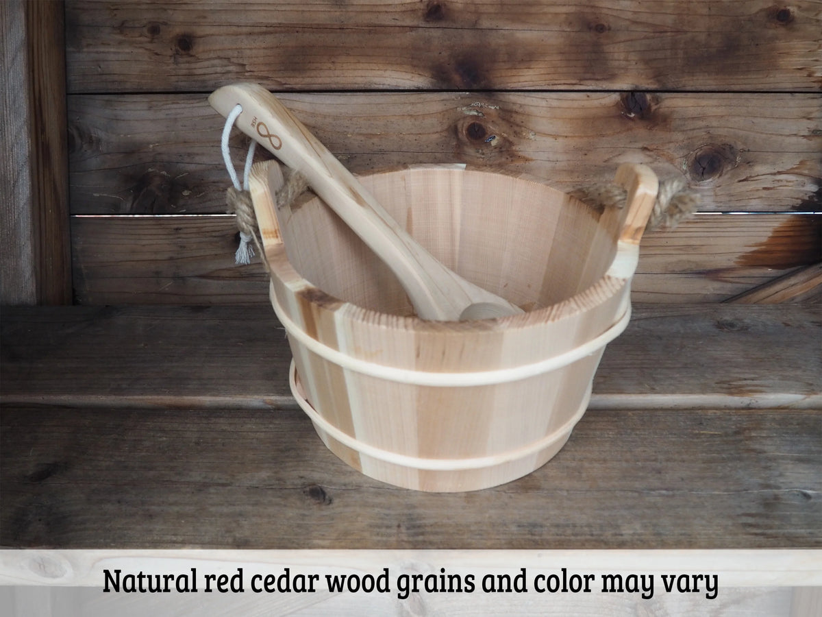 Canadian Red Cedar Sauna Bucket & Ladle (4L) C45921