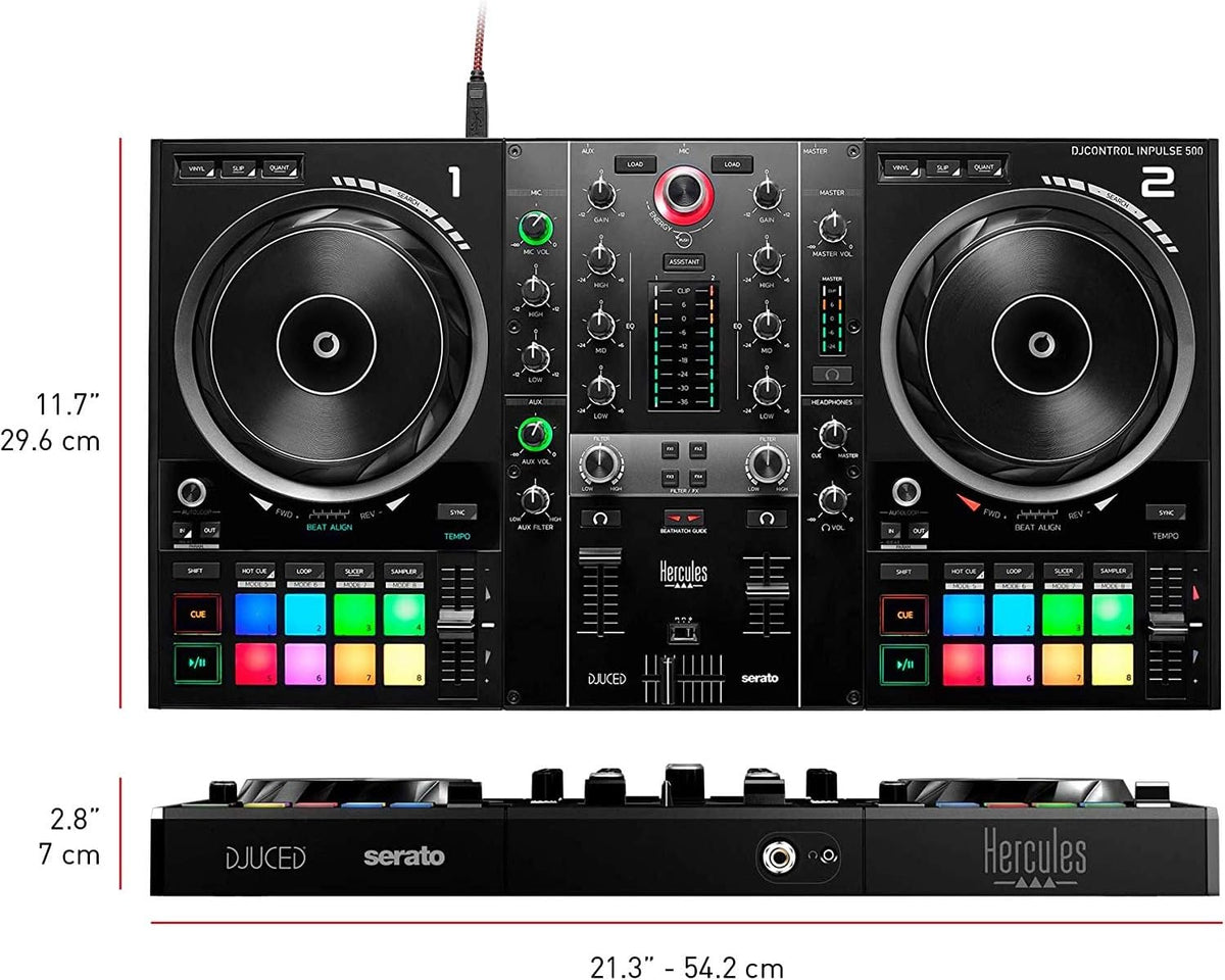 DJ Controller with DJ Headphones and Audio Cable O920338