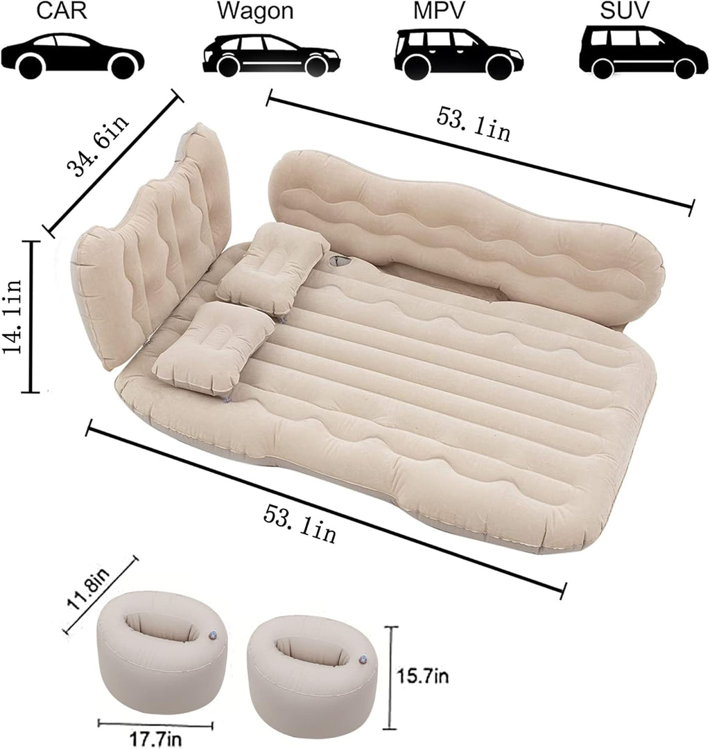 Beige Inflatable Car Air Mattress Y721634