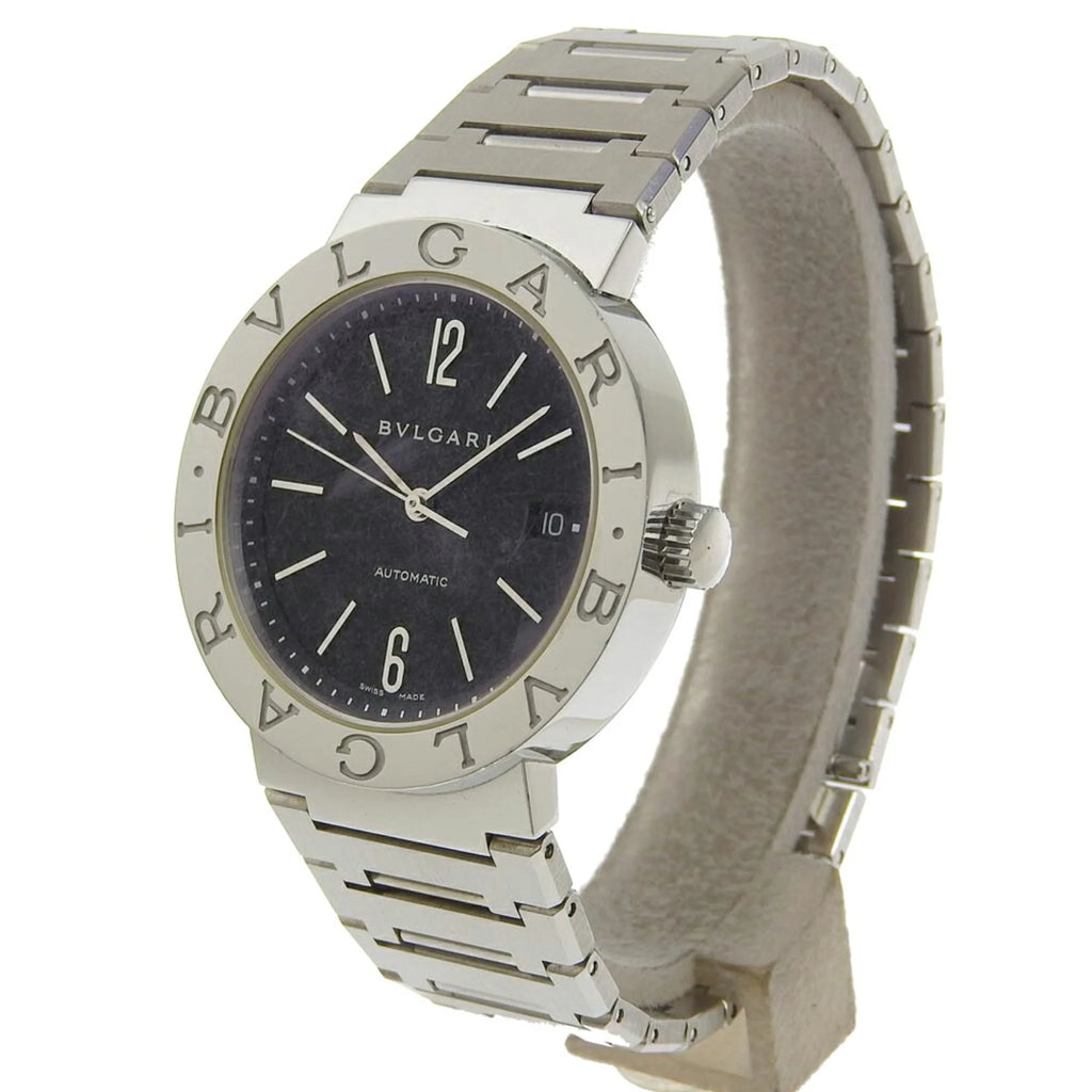 Pre-Owned Stainless Steel Automatic Winding Black Dial Men's Watch D18000