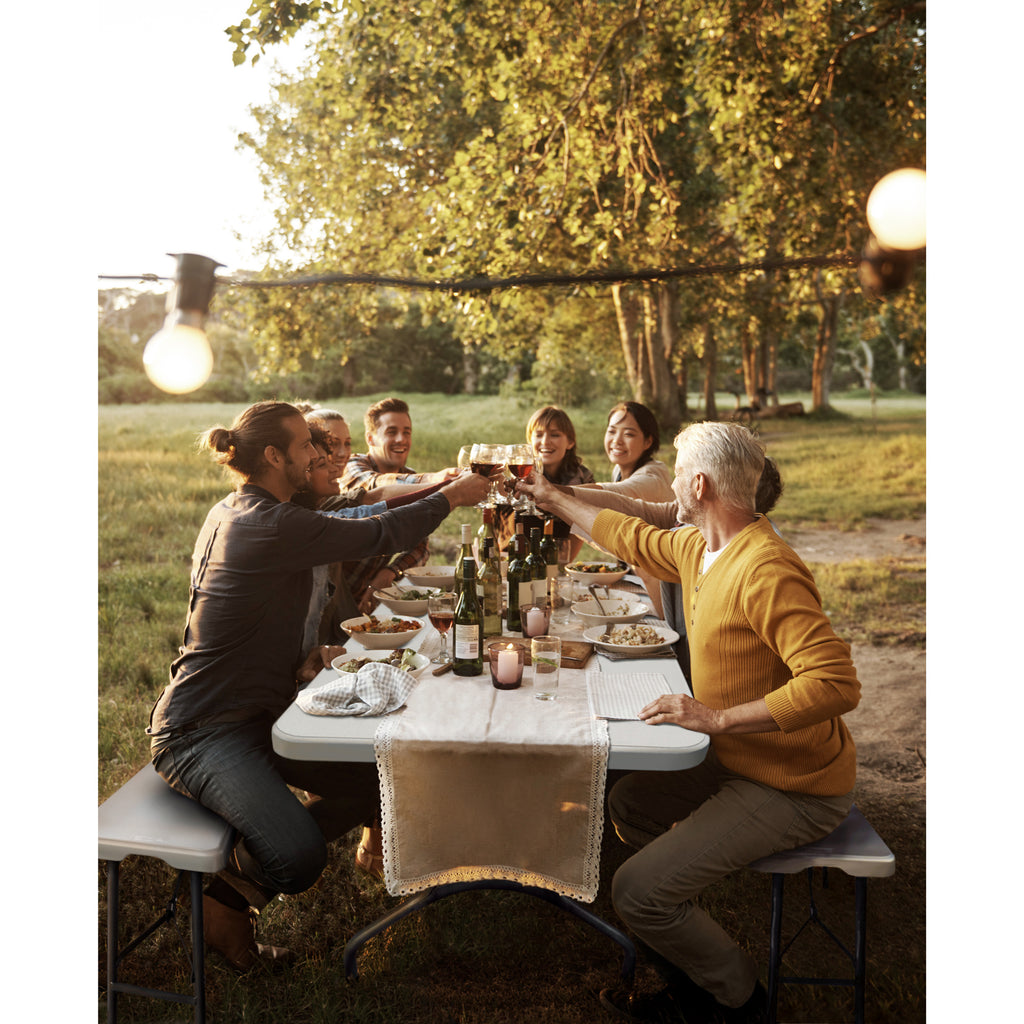 6' Folding Banquet Table & Folding Chairs (4 Pack) X6313