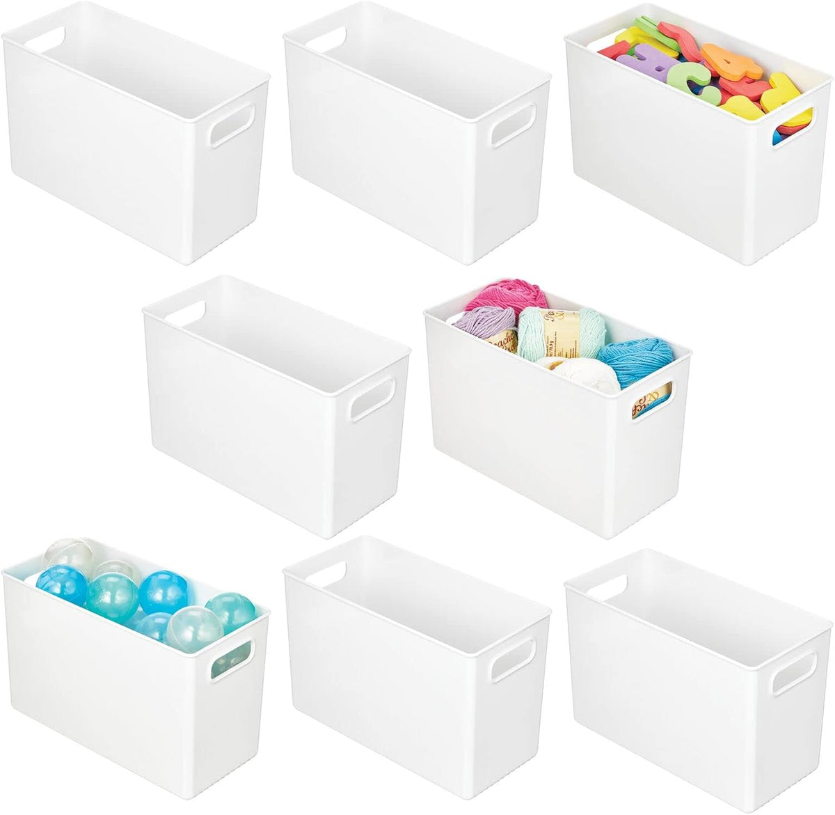 White 8 Pack Plastic Storage Organizer Bin V44328