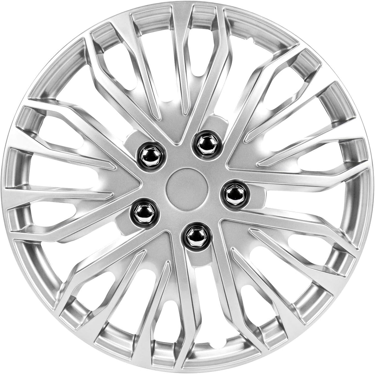 17 Inch Black and Silver Universal Wheel Covers, Set of 4 H32508