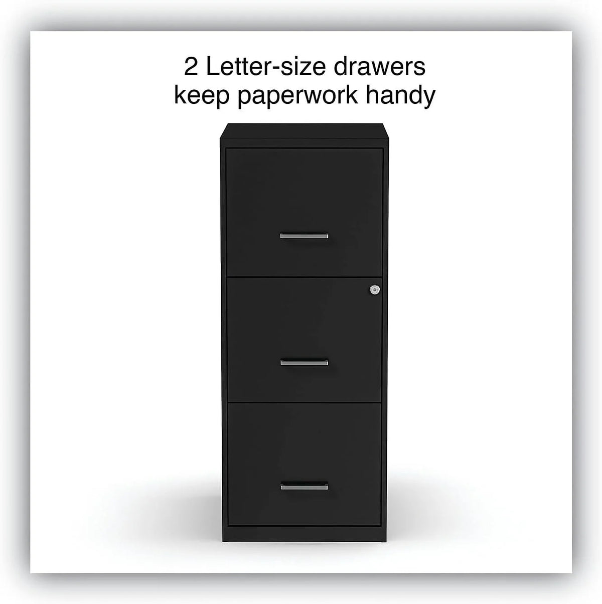 Vertical File Cabinet 3 Drawer Letter Black K784