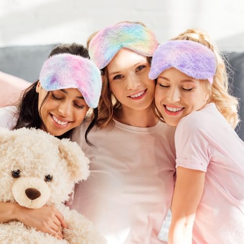 12 Pcs Plush Sleeping Eye Masks Q431