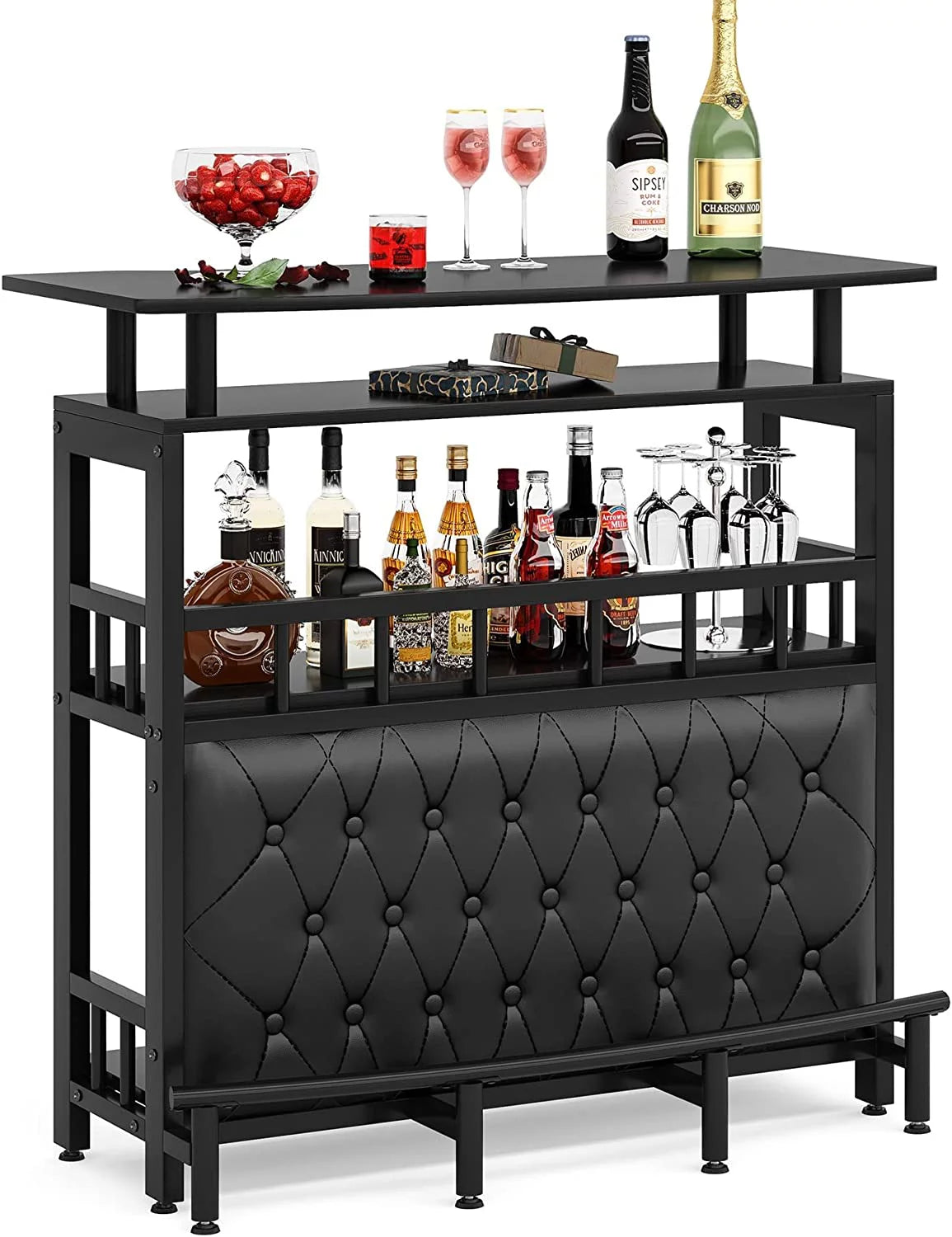Bar Unit with Storage and Footrest C34134