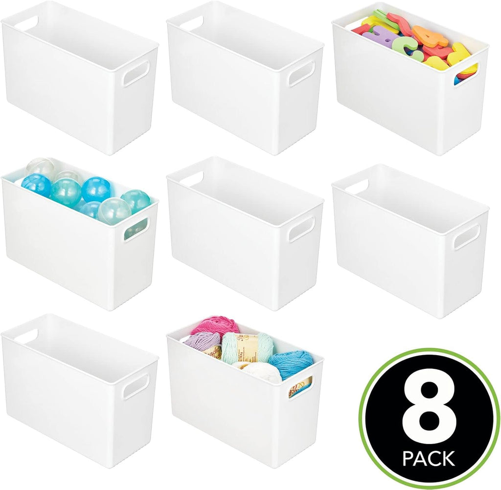 White 8 Pack Plastic Storage Organizer Bin V44328