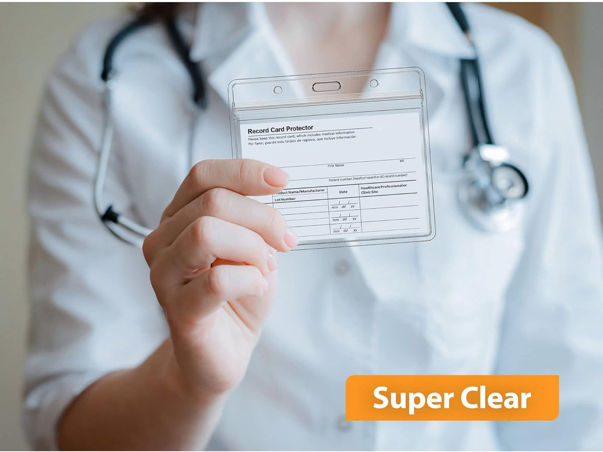 5 Pack 4 X 3 Inches Clear Vinyl Plastic Vaccine Card Holder J818127
