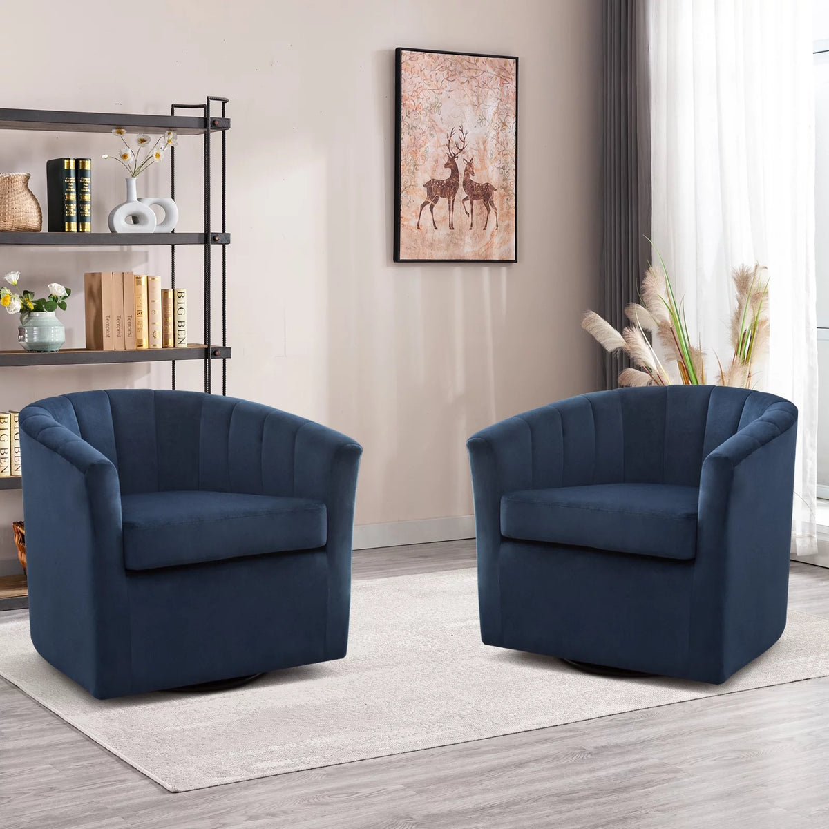 Blue Velvet Swivel Accent Chair P82501