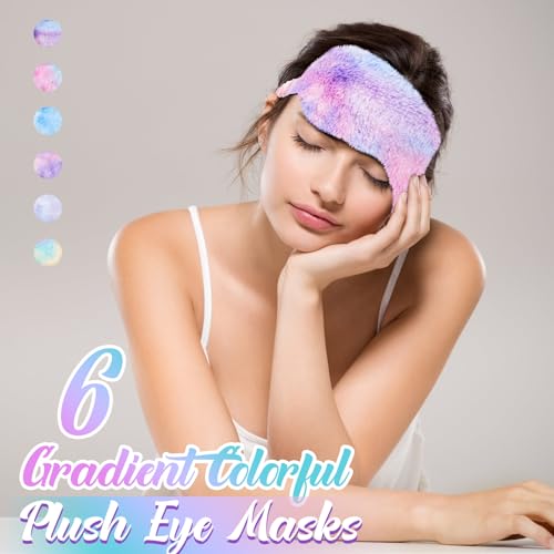 12 Pcs Plush Sleeping Eye Masks Q431
