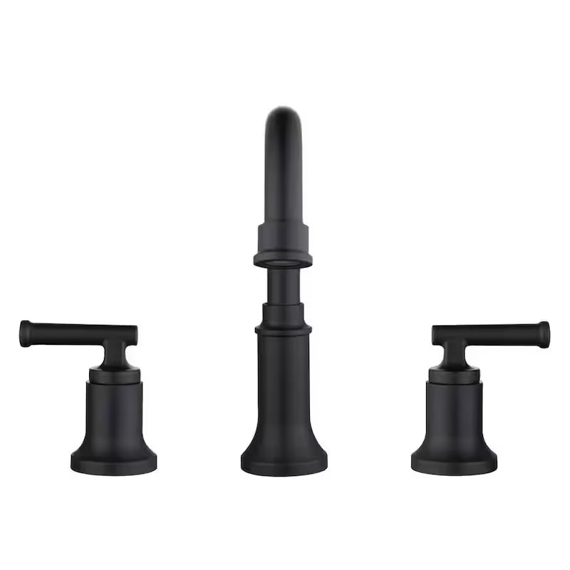 8 in. Widespread Double-Handle High-Arc Bathroom Faucet in Matte Black O995352