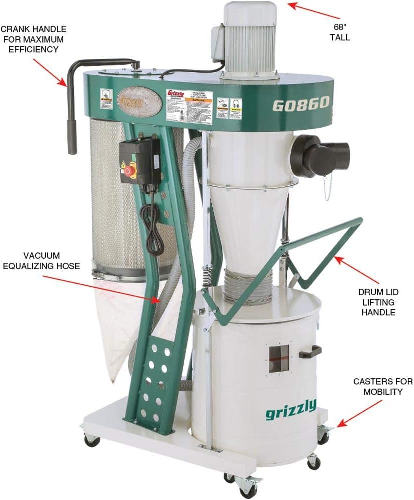 1-1/2 HP Portable Cyclone Dust Collector P742