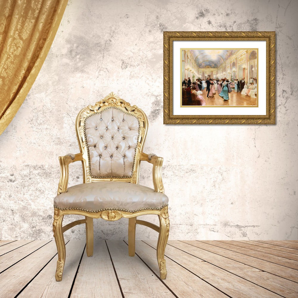Gold Ornate Wood Framed Art Print W337