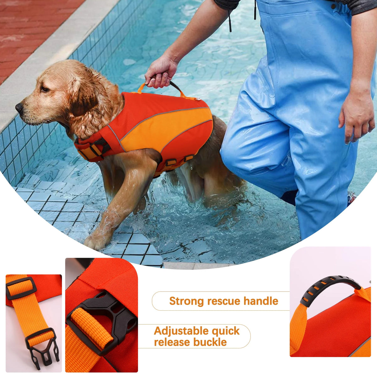 Dog Life Jacket with Reflective Stripes P900