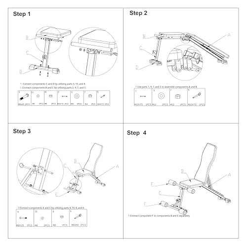 Adjustable Weight Bench 700LBS Weight Capacity R9142