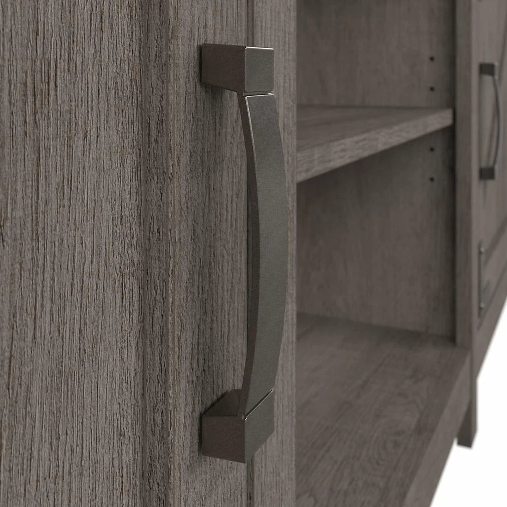 Restored Gray Entertainment Center with Shelves D2765