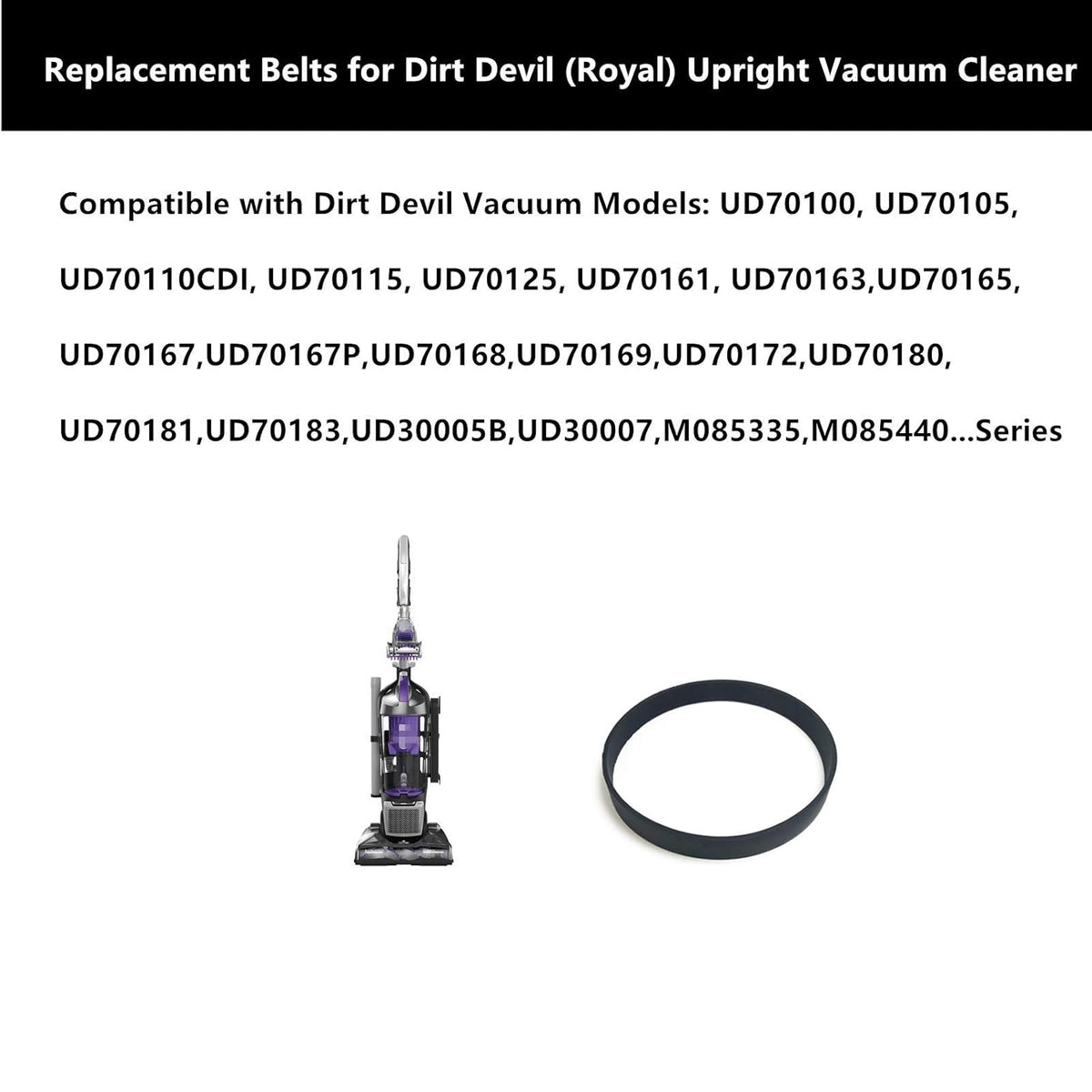 Replacement Belts for Upright Vacuum Cleaner Style 5 (2 Belt) W781017