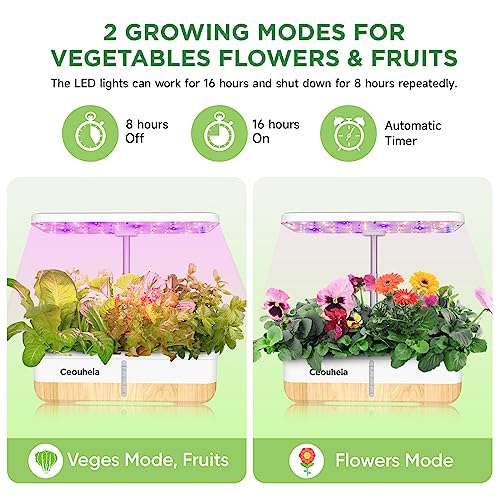 12Pods Indoor Hydroponic Growing System with LED Grow Light E5630