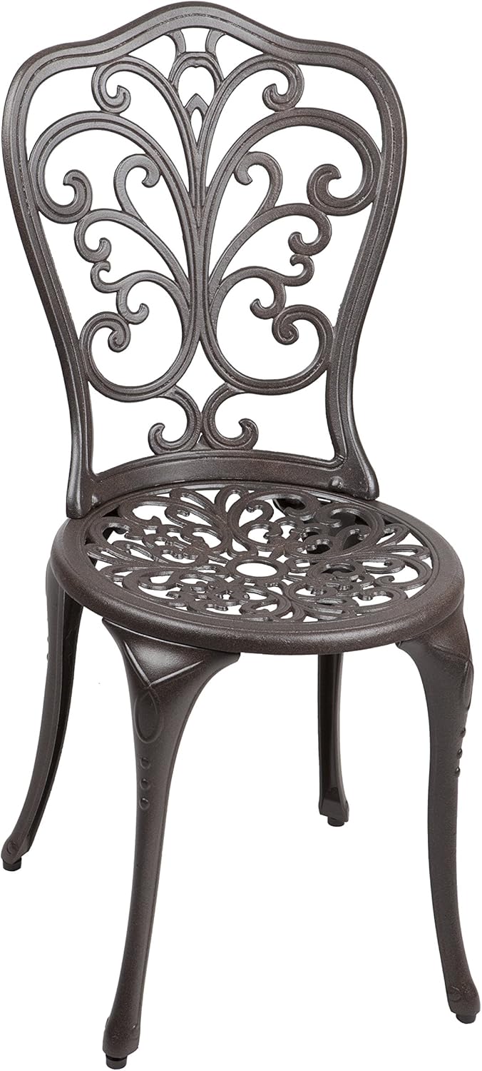 Cast Aluminum 3-Piece Bistro Set Two Chairs & Table Antique Bronze Finish F945