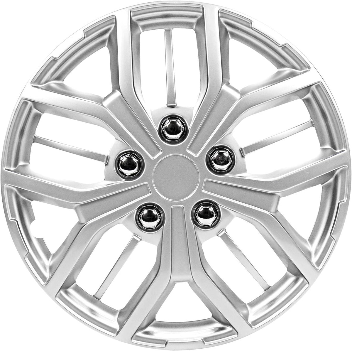 17 Inch Black and Silver Universal Wheel Covers, Set of 4 H32508