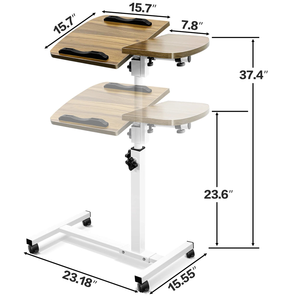 Overbed Table with Wheels, Height Adjustable Q296