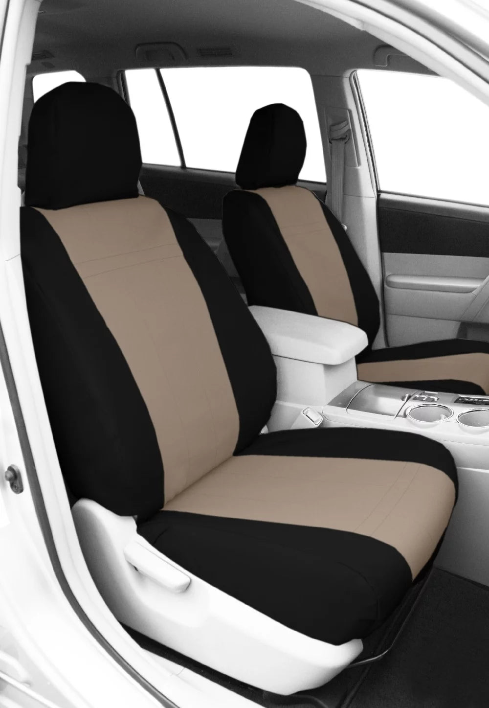 Beige Insert with Black Trim Seat Covers L283