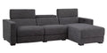 Dark Gray Polyester Fabric Power Reclining Sectional L2156