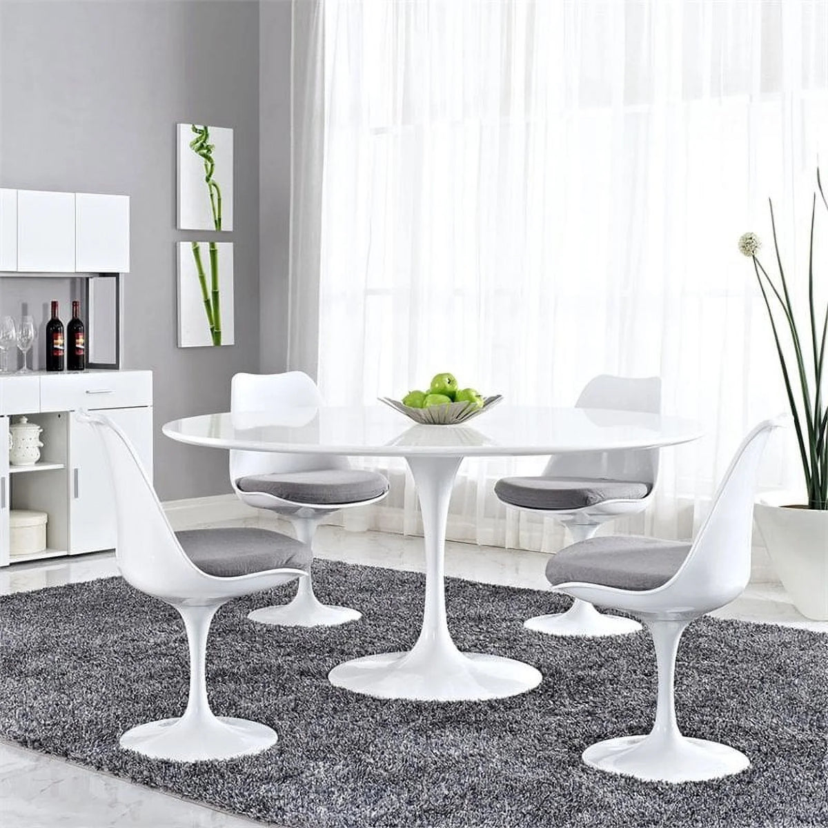 60" Round White Dining Table E888