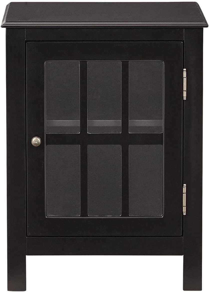 Black Modern Farmhouse Accent Cabinet End Table M3020
