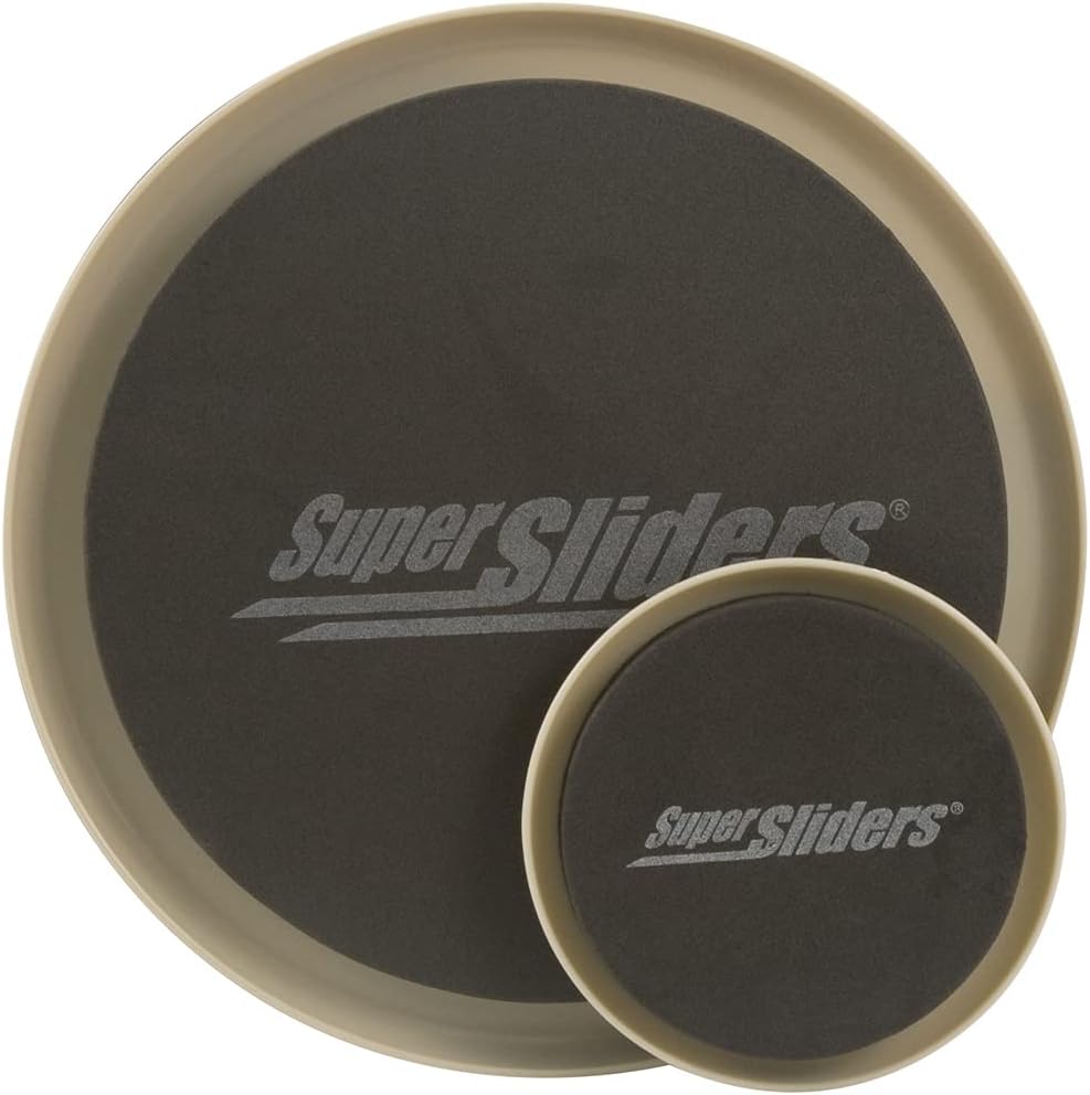 3 1/2" & 7" Round Reusable Furniture Sliders for Carpet, Beige (8 Pack) M9434