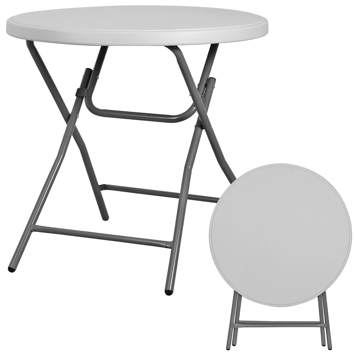 White 32" Round Plastic Dining Table Y633