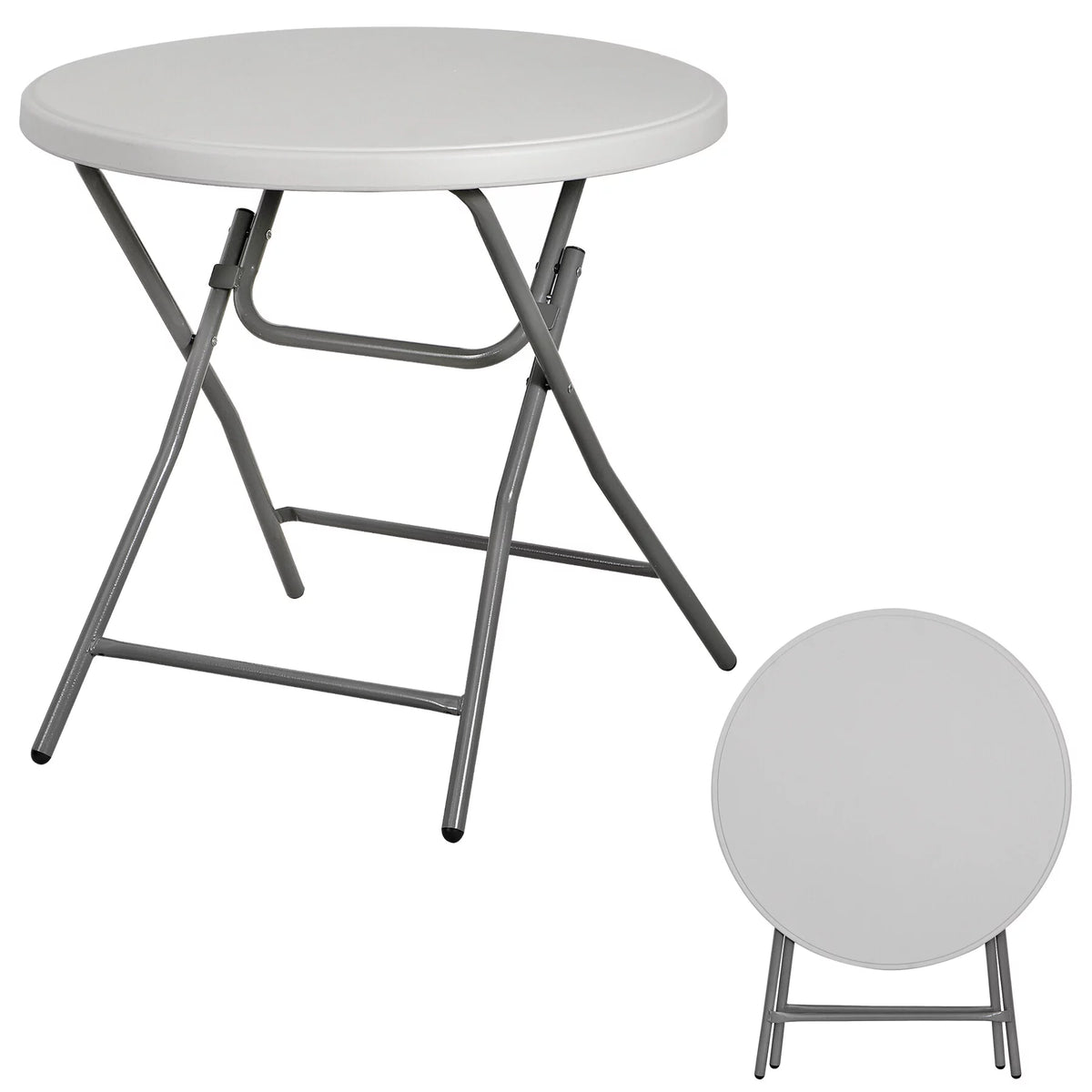 White 32" Round Plastic Dining Table Y633