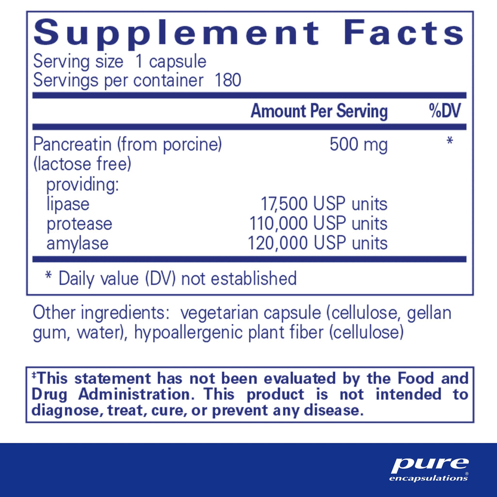 180 Capsules Pancreatic Enzyme Supplement B15196