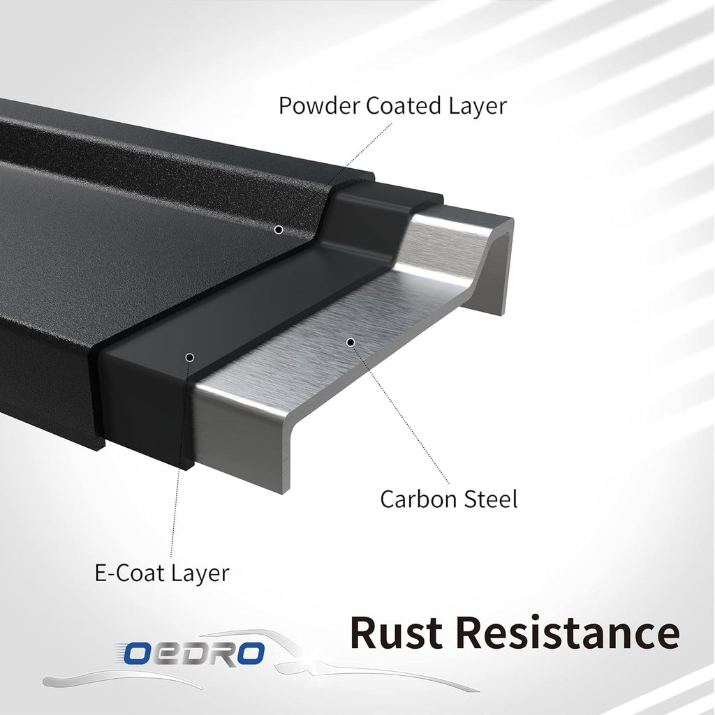 Running Boards Textured Black Steel Side Step Rails X4646