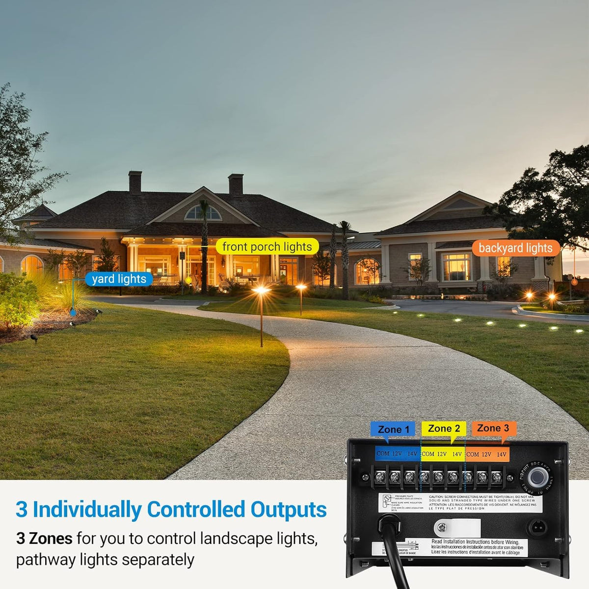 200W Low Voltage Landscape Transformer with Timer and Photocell Sensor X3031